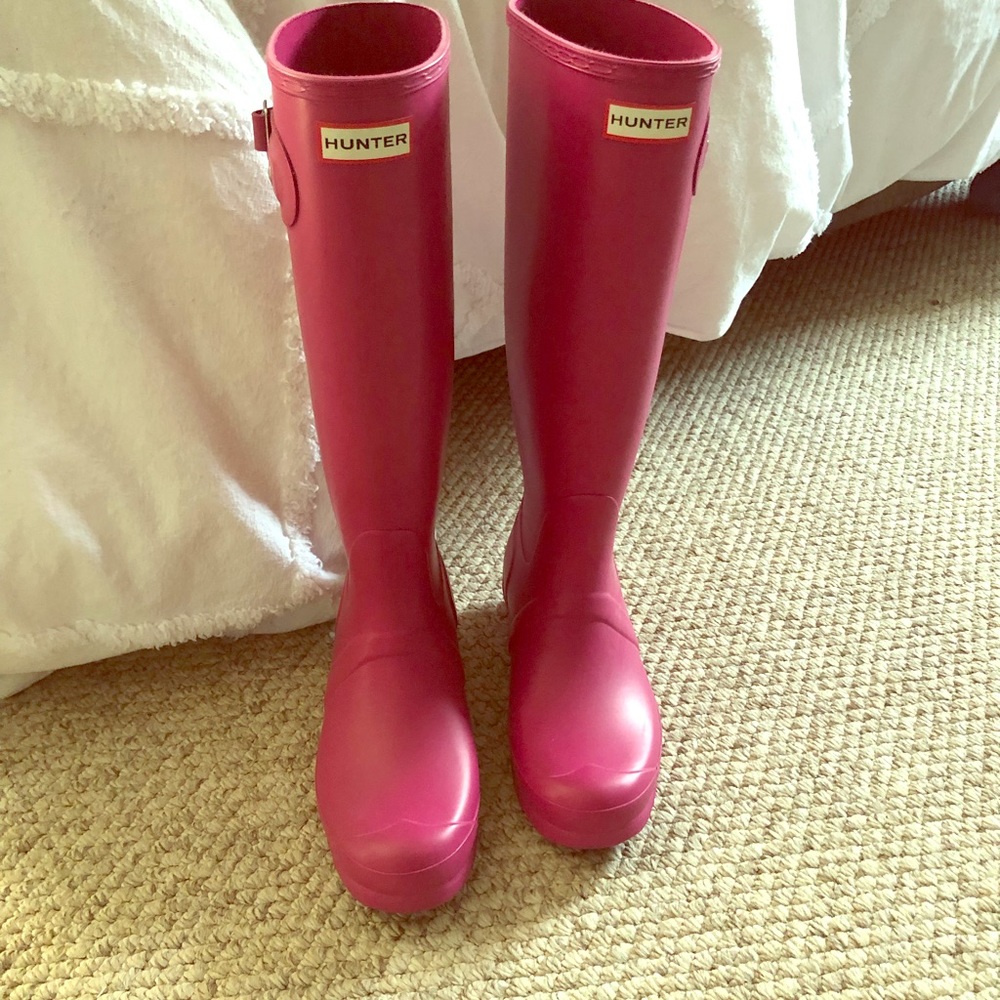 New Hunter Pink Rain Boots Sz 9